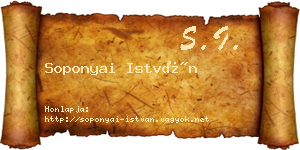 Soponyai István névjegykártya